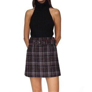 NWOT Cara Cara Kaya Skirt in Plaid Black Grey Charcoal – XS
